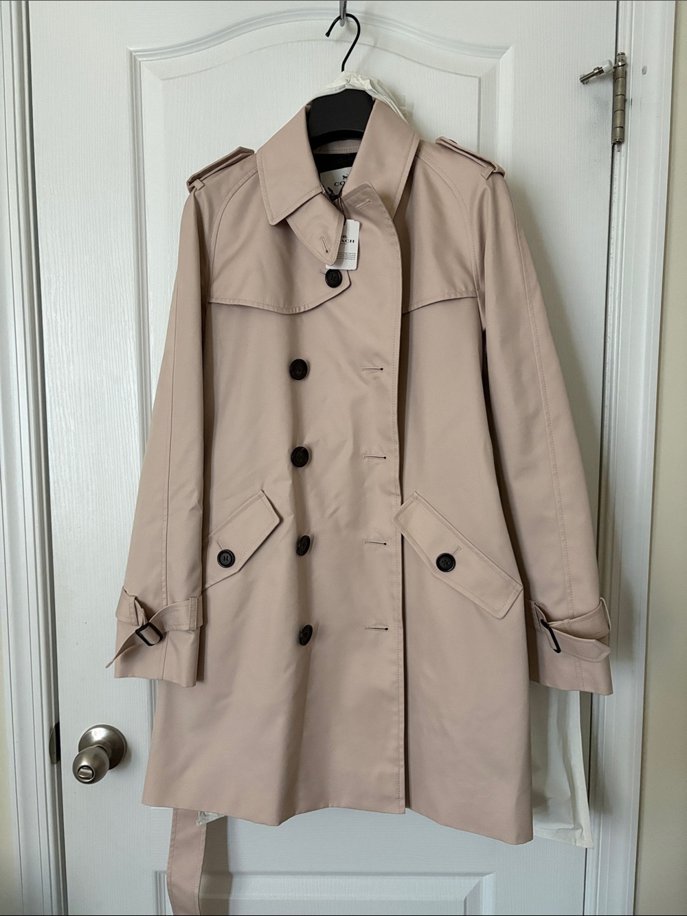 Coach Women’s Beige Trench Coat - Classic Double-Breasted Jacket